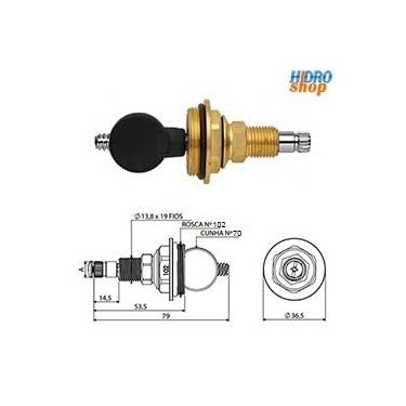 Imagem de Reparo de Registro Gaveta Docol 3/4" Acabamento Deca - 281601