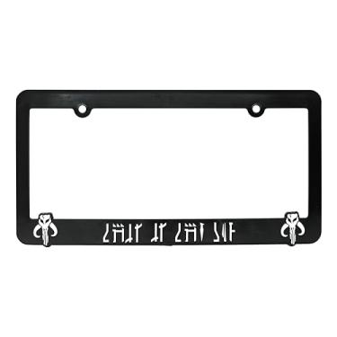 Imagem de LP Frameworks This The Way (Script) for Mandalorian Fans Moldura elevada para placa de licença 3D | 1 capa para placa de carro | Suporte universal para placa de licença dos EUA | Acessórios