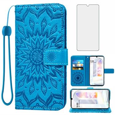 Imagem de Capa de telefone para LG Velvet 5G/LGVelvet Verizon G5 UW T-Mobile 2020 Capa carteira com protetor de tela de vidro temperado capa flip fina suporte para cartão celular LM G900UM 4G Tmobile mulheres