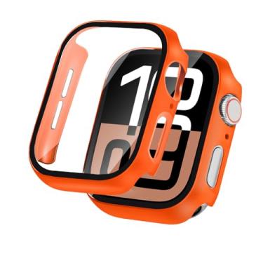 Imagem de TSOGIA Pacote com 2 capas rígidas de policarbonato para Apple Watch Series 10, protetor de tela de 42 mm, com protetor de tela de vidro temperado 9H, capa protetora completa para iWatch Series 10,