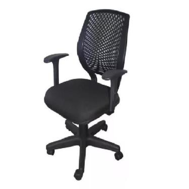 Imagem de Cadeira Tela Executiva London Com Braços Reguláveis Black - Urban