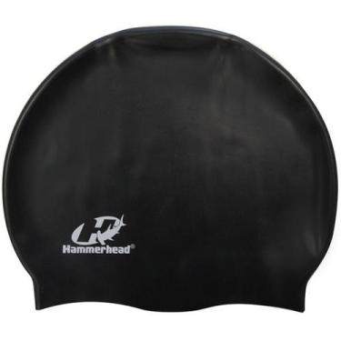Imagem de Touca de Nataçao Colorida Silicone Lisa Hammerhead, Preto