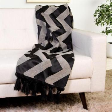 Imagem de Xale para sofá jacquard gigante 2,50x2,80  - decorame, chevron