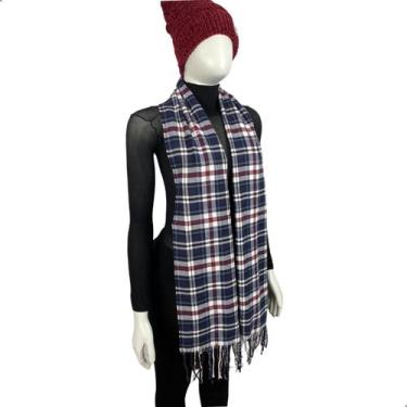 Imagem de Cachecol Echarpe Manta Xale Lenço Inverno 170cm Xadrez Unissex - Daruj