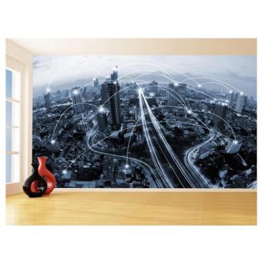Imagem de Papel De Parede 3D Tecnologia Wifi 5G Net Redes 3,5M Tec23 - Você Deco