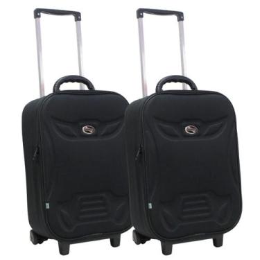 Imagem de Kit 2 malas de viagem média forrada semi-rígida grotaferrata, M, Preto