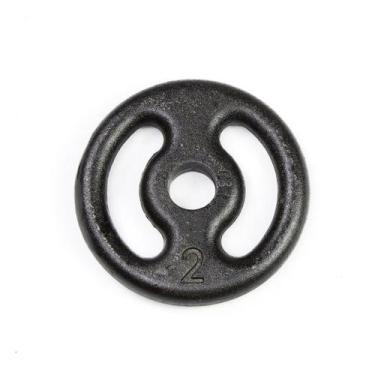 Imagem de Anilha 02kg Vazada De Ferro Pintado Peso Musculação Academia JFIT - JF