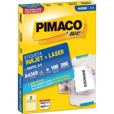 Imagem de Etiqueta A4 A4368 100 FLS 143,4 X 199,9 MM CX com 200 - GNA