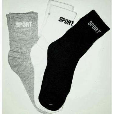 Imagem de 6 pares Meia Masculina Juvenil  Infantil  70% Algodão  N 30a35 adolesc