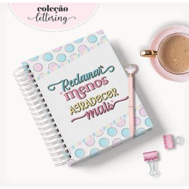 Imagem de Caderno Personalizado LETTERING 60 Folhas 15,5x21,5 Cm - Mel'art Papel