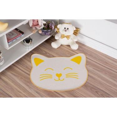 Imagem de Tapete Infantil Natural Formato de Gato Amarelo 56X64CM - FASTLAR