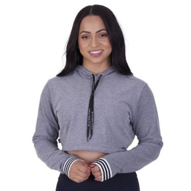 Imagem de Cropped moletinho algodão feminino casual capuz orbis - Orbis Fitness