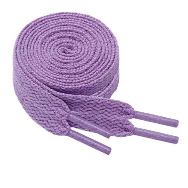 Imagem de ANNISHER 2 pares de cadarços planos para tênis, cadarços atléticos coloridos, cordas de botas para crianças e adultos, Lavanda, 39inch(100cm)