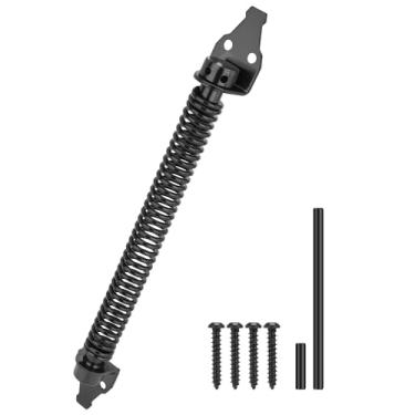 Imagem de YONSIN Mola de portão de fechamento automático de 35,5 cm, molas de porta resistentes para fechar a porta, tensor ajustável, fecho automático de portão, adequado para portão de madeira, cerca de