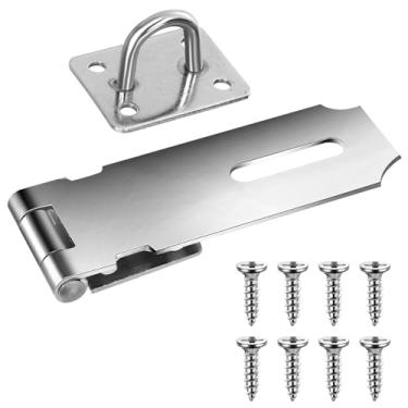 Imagem de Fechaduras de porta Trava de ferrolho de 10 cm de aço inoxidável Trava de ferrolho de porta extragrossa ferrolho de trava de porta ferrolho de porta com parafusos para portas de cerca, armários,