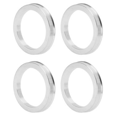Imagem de INFINAUTO Anéis centralizados no cubo da roda do carro OD 69,1 mm para ID 54,1 mm eixo central de rodas amortecedores Hubrings liga de alumínio tom prata durável