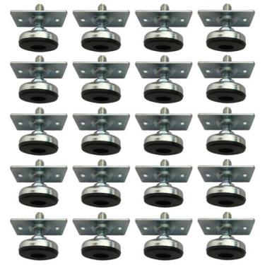 Imagem de (20pçs) Sapata, Pé Nivelador C/ Placa 30x45 Rosca 5/16 Atacado - ABCMA