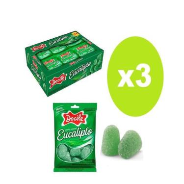 Imagem de 3 caixas Bala de Goma Mini Sino Eucalipto 24X18g - Docile