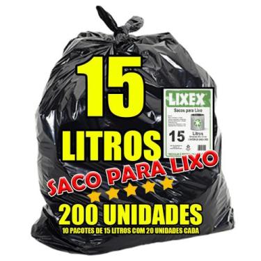Imagem de Saco de Lixo 15 Litros Resistente  - 10 pacotes (200 sacos) - LIXEX