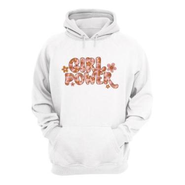 Imagem de Blusa Moletom Girl Power Canguru Inverno - DTF - SEMPRENALUTA , Branco