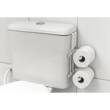 Imagem de Suporte Porta Papel Higiênico Duplo P/ Caixa Acoplada Branco - MetalCr