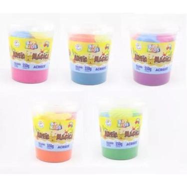 Imagem de Kit Com 5 Areia Mágica Cinética Coloridas Art Kids 550g - Acrilex