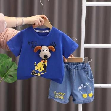 Imagem de Conjunto de Roupas Infantil Verão - Camisetas e Shorts de Algodão com 