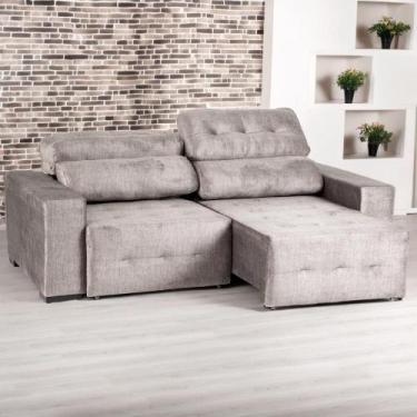 Imagem de Sofá Retrátil e Reclinável Évora 2,30m Veludo Fendi D28 - SofásWeb