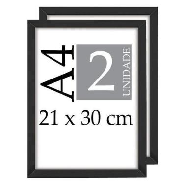 Imagem de Moldura Quadro A4 21X30 C Vidro Poster Certificado Kit 2 - Helloquadro
