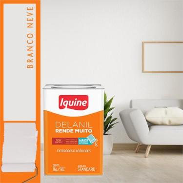 Imagem de Tinta Fosco Aveludada Branco Neve Delanil 18l Iquine  Rende até 500m²,