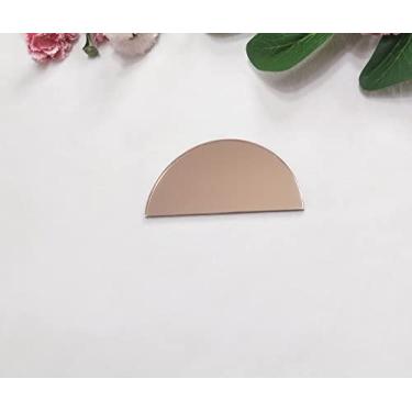 Imagem de 20 peças de cartões de lugar de arco de acrílico, etiquetas de nome espelhadas de acrílico, cartões de acompanhantes de casamento, configurações de meio círculo (espelho ouro rosa)