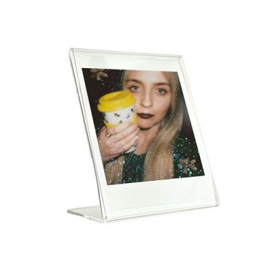 Imagem de NONS Moldura para foto instantânea ampla, quadrada, Polaroid 600, i-Type, POP, SQ - 3 peças de suporte de placa de acrílico transparente (transparente, quadrado)