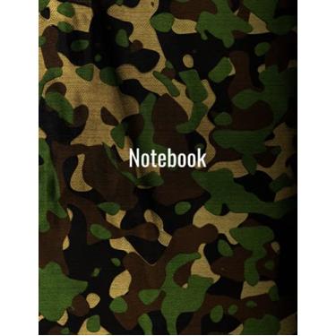 Imagem de Green Notebook Military: Wide Ruled Lined Paper 120 pages - 8.5 x 11