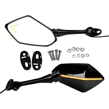 Imagem de Minho Espelhos retrovisores LED Racing preto retrovisor retrovisor de motocicleta com seta para bicicleta esportiva Honda CBR600RR 2003-2011 CBR1000RR 2004-2007