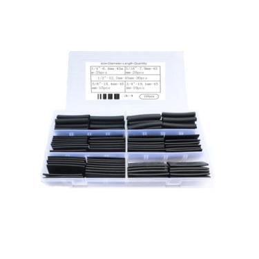 Imagem de FAFEFC Kit de tubos termorretráteis de 100 peças, tubulação de grau marítimo 3: 1, tubulação da indústria automotiva, fio retrátil de arame, tubo elétrico termorretrátil, kit de tubulação forrada com