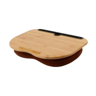 Imagem de IEUDNS Bandeja ergonômica de mesa de colo conveniente fácil de usar presente ideal conforto versátil portátil para trabalho escrita dormitório cama casa, com Ranhura, 38cmx28cm