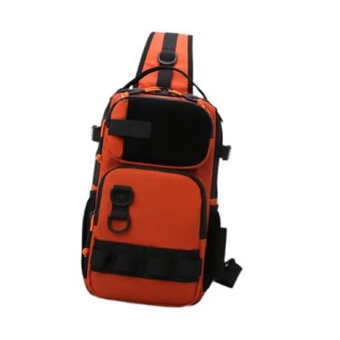 Imagem de simhoa Bolsa de peito de pesca, bolsa crossbody de peito, mochila de peito crossbody, mochila para esportes, Laranja