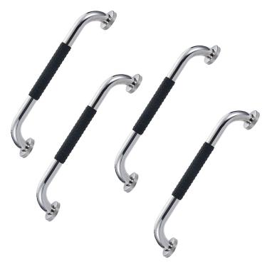 Imagem de Barra de Apoio 30cm Inox Suporte Antiderrapante Casa Banheiro Box Kit 4 unidades Idoso Cadeirante Gestante Criança Acessibilidade