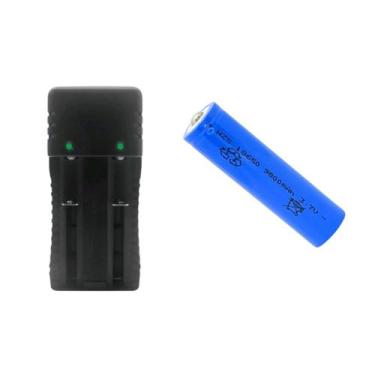 Imagem de Kit 1 Carregador Duplo 2 Slot Mais 1 Bateria 18650, 14500 Bateria 2665