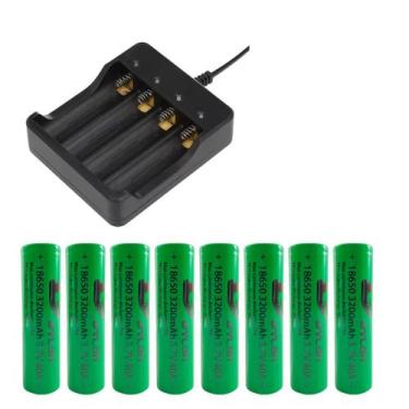 Imagem de Kit Carregador Duplo De 4 Slot Bateria 14500 Mais 8 Bateria 18650, 145