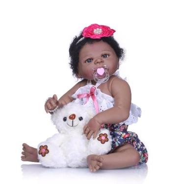 Imagem de Bebê Boneca Realista Reborn Silicone Negra  Maju - PRO BABY