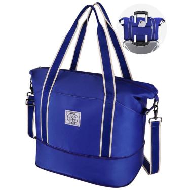 Imagem de Mochila de viagem WALNEW Weekender impermeável 40L Klein Blue