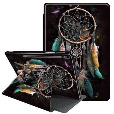 Imagem de RAUEDWDJS Capa para Samsung Galaxy Tab S10 FE 2025/S9 FE 27.7 cm/S9 27.9 cm 5G-360 Graus Rotação Multi-ângulo Visualização Capa Protetora com Suporte S-Pen + Auto Sleep/Wake-Dream Catcher