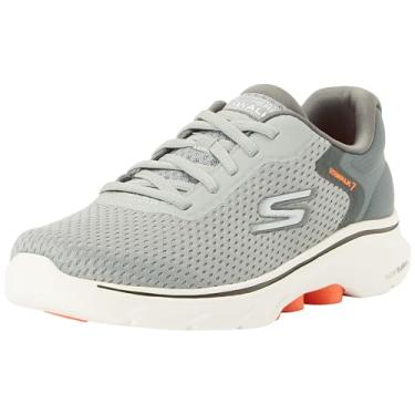 Imagem de Skechers Tênis masculino Go Walk 7-The Construct, Cinza/laranja, 12.5