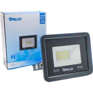 Imagem de Refletor De Led Opalux 30W. 6500K. 800Lm Ip66 Preto Bivolt