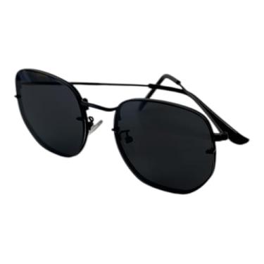 Imagem de Óculos De Sol Hexagonal Unisex Preto.