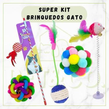 Imagem de Super Kit Brinquedos para Gato com 5 Brinquedos - Pet&Co.