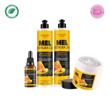 Imagem de Kit Tratamento Capilar Mel e Abacate Restauração Facinatus 4 Itens