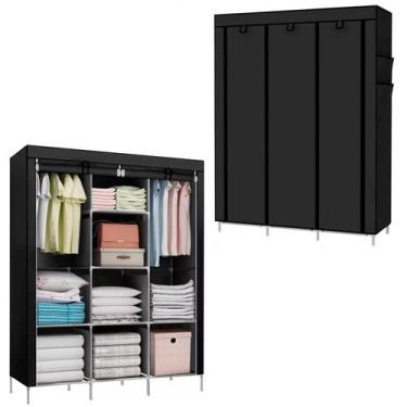 Imagem de Roupeiro Organizador Guarda Roupa Portátil Dobravel Multiuso 170X130X4