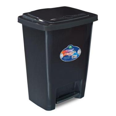Imagem de Lixeira de Plástico Multiuso C/ Pedal e tampa 35 lts Preto - Arqplast